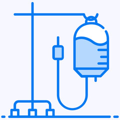 
Blood bag with stand iv drip flat icon
