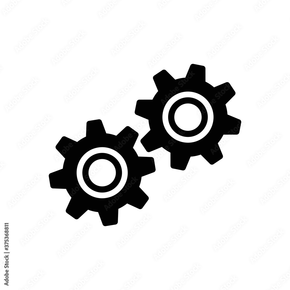 Aufkleber gear vector icon. web design icon. gears and cogs symbol. cog wheels icon. cogs circle illustration.