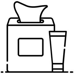 
Wet tissues or baby wipes in modern icon
