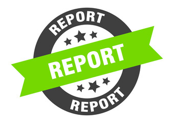 report sign. round ribbon sticker. isolated tag