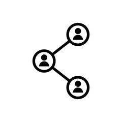 Social network icon, people network illustration