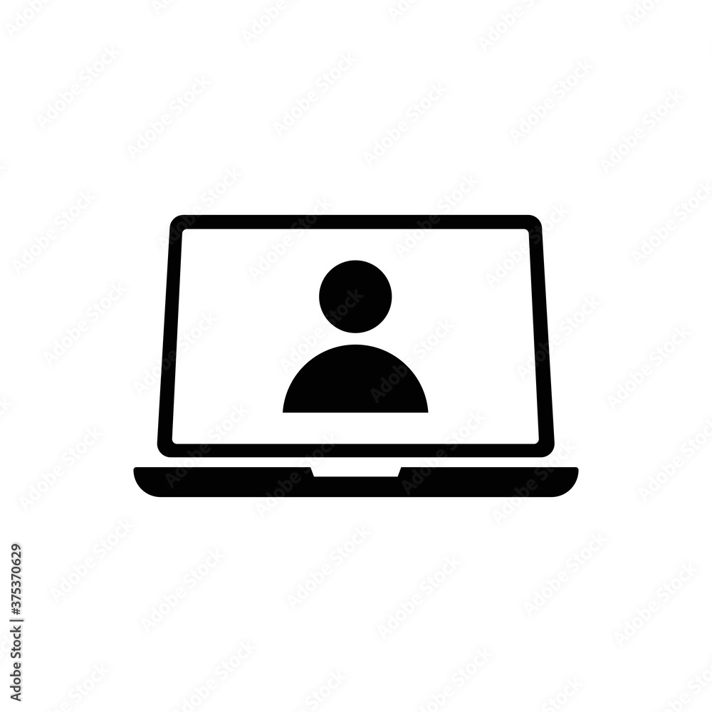 Poster laptop user icon vector. vector web design.