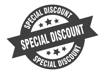 special discount sign. round ribbon sticker. isolated tag