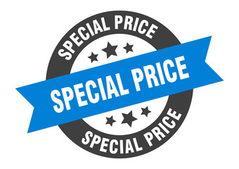 special price sign. round ribbon sticker. isolated tag