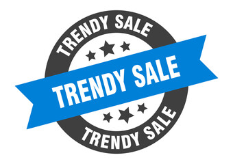 Fototapeta premium trendy sale sign. round ribbon sticker. isolated tag