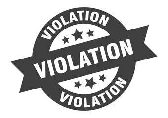 violation sign. round ribbon sticker. isolated tag