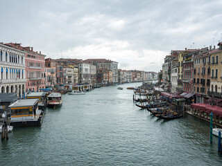 Venice and the lagoon with canals, boats and gondolas