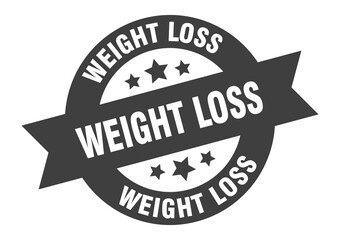 weight loss sign. round ribbon sticker. isolated tag