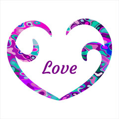 Colorful vector Heart icon. Love symbol Flat style. Design elements for Valentine's day