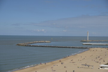 Ostend, view of the radar and western pier.