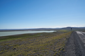 Glacier scenery along the Kjolur Highland Road F35, Iceland, Europe