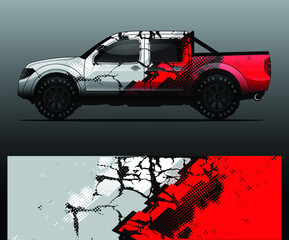 truck and vehicle Graphic vector. Racing background for vinyl wrap and decal