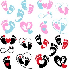 Set of footprint, vector illustration 