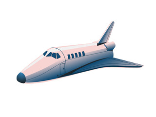 Obraz premium Spacecraft 3D illustration isolated on a white background. Horizontal.
