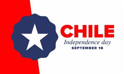 Chile Independence Day. Happy national holiday Fiestas Patrias. Freedom day. Celebrate annual in September 18. Chile flag. Patriotic chilean design. Poster, card, banner, template, background. Vector