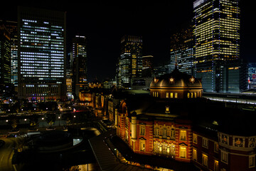 Fototapeta na wymiar 東京駅　夜景　Tokyo station night view