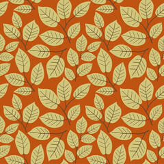 Seamless background with autumn leaves