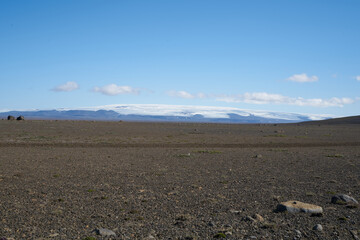 Fototapeta na wymiar Glacier scenery along the Kjolur Highland Road F35, Iceland, Europe