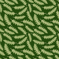 Seamless pattern with paint prints of fern leaves