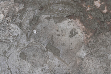 concrete foundation with wet cement, construction concept