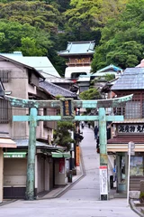 Fototapeten 江島神社青銅の鳥居と参道 © masyok
