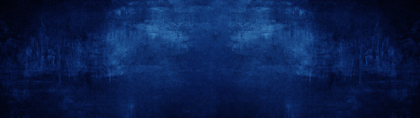 Dark abstract black phantom blue stone concrete paper texture background panorama banner long, with...