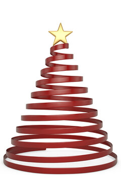 Abstract christmas tree holiday christmas new year, 3D render. 3D illustration.