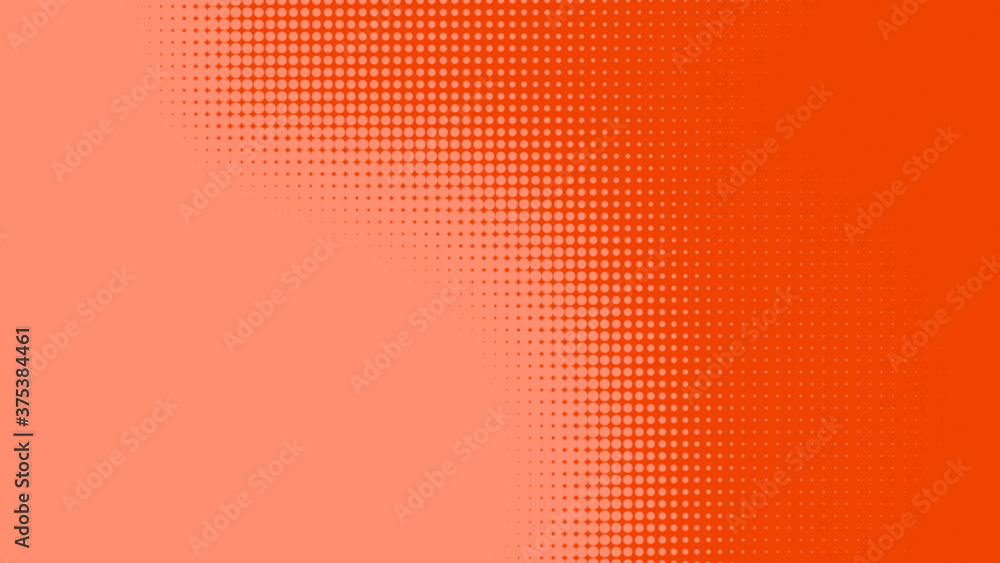 Poster dots halftone orange color pattern gradient texture with technology digital background. dots pop art