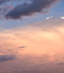 sunset sky with large clouds