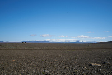 Glacier scenery along the Kjolur Highland Road F35, Iceland, Europe