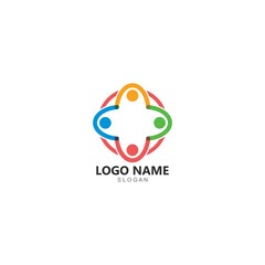 Adoption and community care Logo template vector