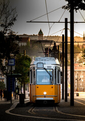 Morning Sunrise in Budapest with Trams