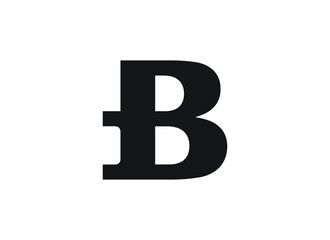 DB logo or BD logo in a modern geometrical design. Interwoven serif and sans serif characters