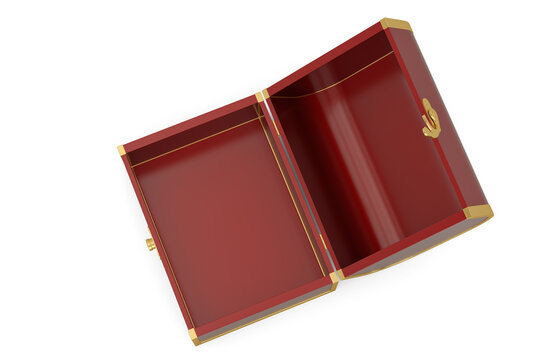 Luxury lacquerware box Isolated On White Background, 3D render. 3D illustration.