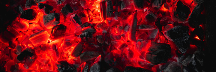 hot red coals among black ash, wallpapers for mobile devices, abstract