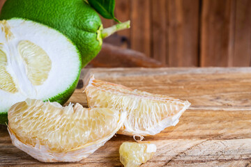 Grapefruit  and pomelo fruit on  the table