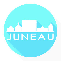 Juneau, Alaska USA Flat Icon Skyline Silhouette Design City Vector Art.