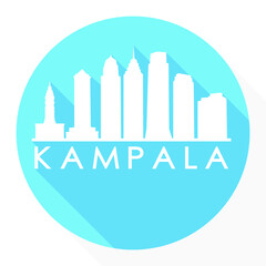 Kampala Uganda Flat Icon Skyline Silhouette Design City Vector Art Logo.