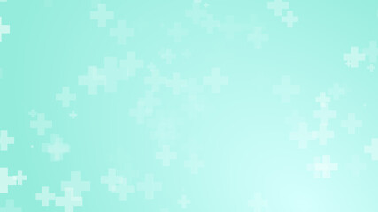 Abstract medical green blue cross pattern background.