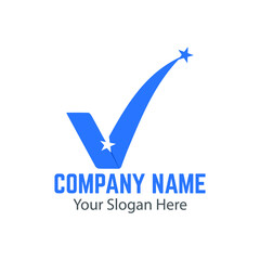 letter logo v. simple and unique logo with a blue  color. background is white. for company symbols and design purposes. modern template. vector illustration