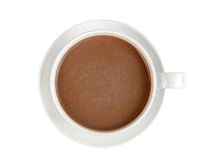 hot chocolate with coffee cup  isolated on white background ,include clipping path