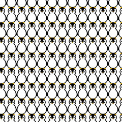Fototapeta premium Penguins seamless pattern vector illustration on white background