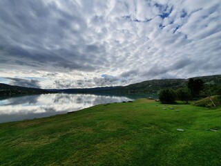 Landscape with the reflection of the sky in the water - Hardangervidda 