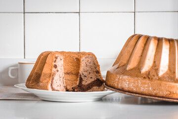 Czech marble cake in the kitchen