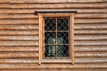 a window in a log house