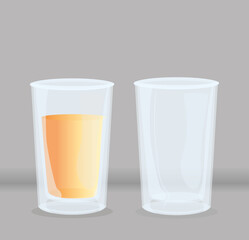 mockup, transparent glasses empty icons vector illustration design