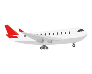 modern airliner flying, commercial passenger aircraft vector illustration design