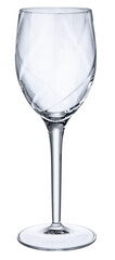 Empty wine glass isolated on white background
