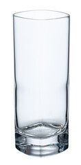 Empty glass cup isolated on white background