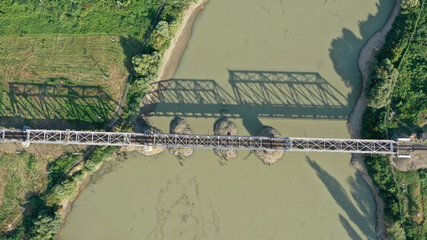 railway bridge over the river in Krasnodar